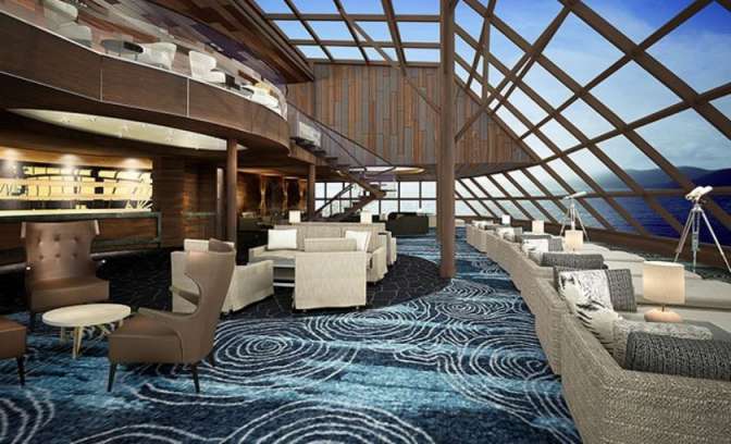 Lounge aan boord van Norwegian Cruise Line 