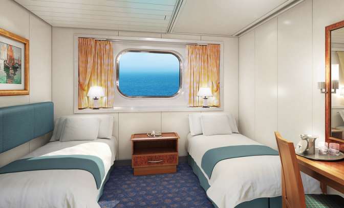 Een buitenhut op de Norwegian Spirit van NCL