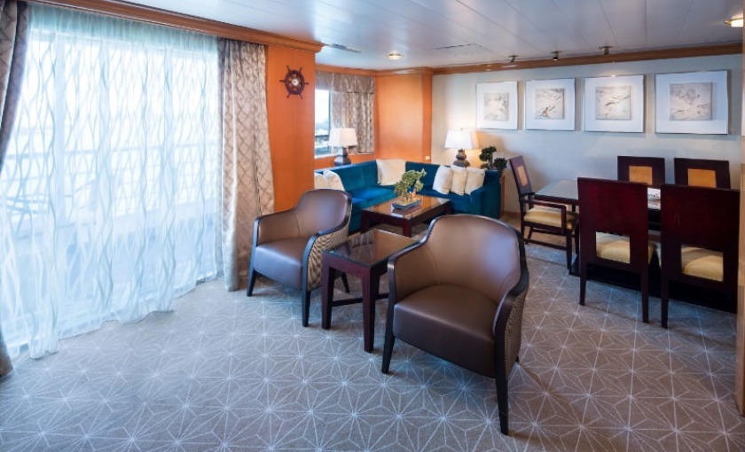 De penthouse suite op de Noordam van Holland America Line