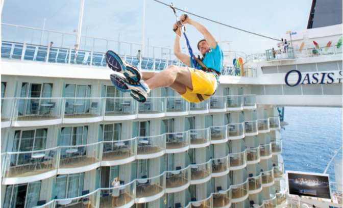 Zipline op de Oasis of the Seas