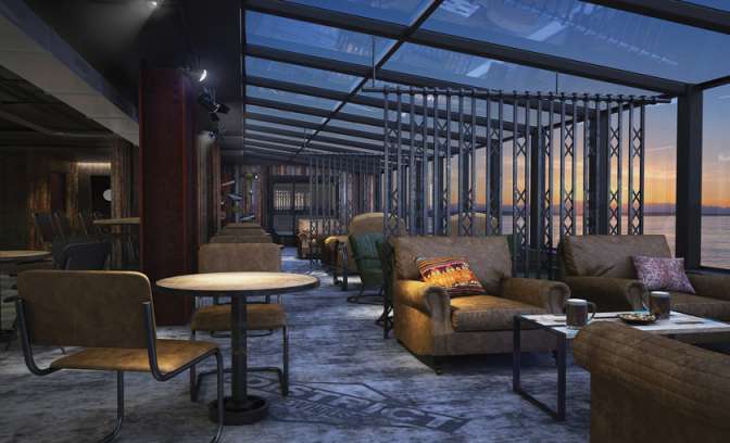 District brew house lounge op de Norwegian Bliss