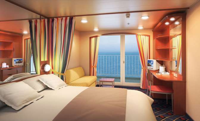 Een balkonhut op de Norwegian Sun van NCL