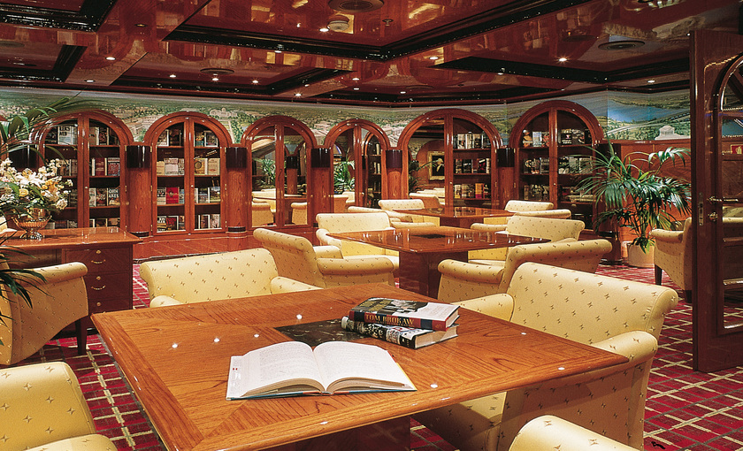 Een bibliotheek op de Carnival Triumph van Carnival Cruise Line